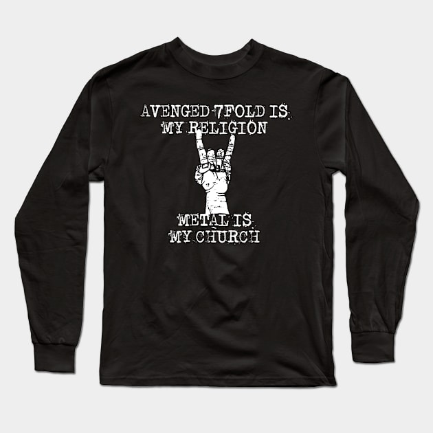 avenged sevenfold is my religion Long Sleeve T-Shirt by Grandpa Zeus Art